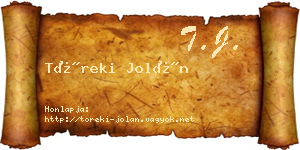 Töreki Jolán névjegykártya